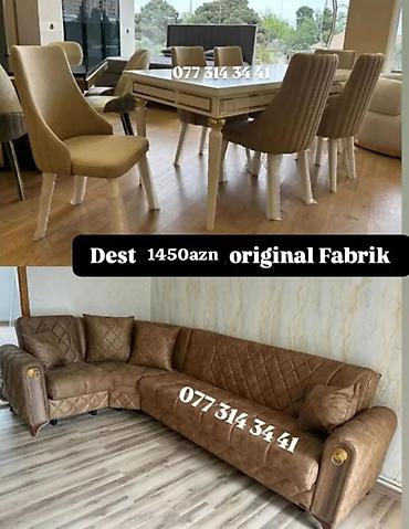 delloro mebel divanlar: Yemək otağı və qonaq otağı üçün dəst - Yemək masası və 6 ədəd stul — 1