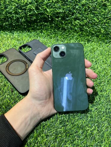 монитор новый: IPhone 13, Колдонулган, 128 ГБ, Жашыл, Коргоочу айнек, Каптама, 100 %