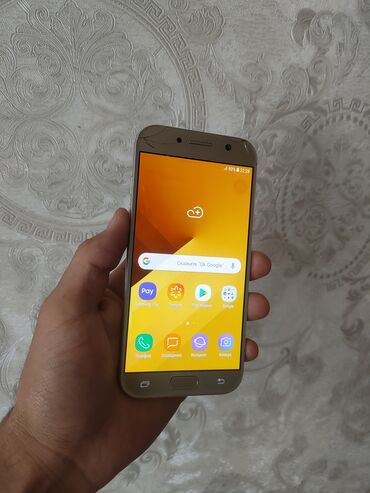 бишкек цум телефоны: Samsung Galaxy A5 2017, Б/у, 32 ГБ, цвет - Золотой, 2 SIM