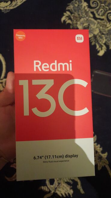 8 mkr satilan evler: Xiaomi Redmi 13C, 256 GB, rəng - Göy, 
 Düyməli, Barmaq izi, İki sim kartlı