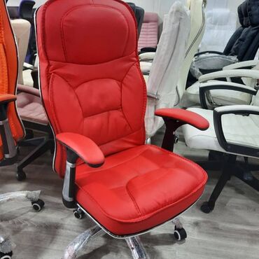 Ofis və oyun kresloları: Yeni, Təkərli, Qolları tənzimlənir, Dəri — 7