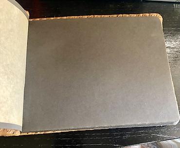 3d defter: Əl işı olan dəri fotoalbom/jurnal - Qapaq: Təbii dəri üzərində — 2