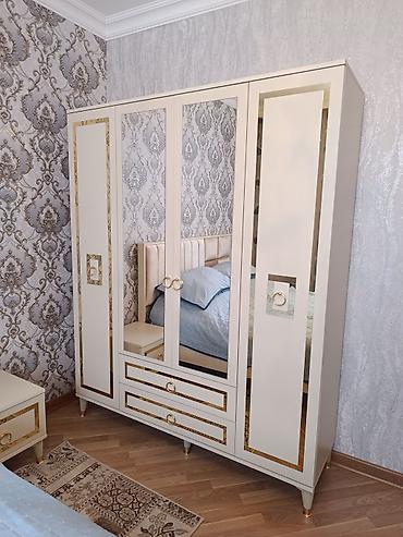 laminar: Yeni, 4 qapılı, Güzgülü, Bej, Açılan, Düz dolab — 6