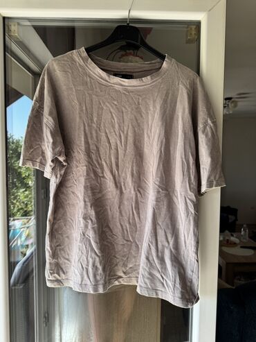 tech fleece bež: Short sleeves T-shirt, M (EU 50), color - Beige, Cotton