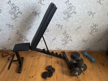 Turniklər və bruslar: Salam .Trenajor desdi satilir: Skamyasi- kurek, sineciyin press