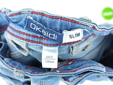 chaotic system jeans: Spodnie jeansowe, Okaidi, 8 lat, 122/128, stan - Bardzo dobry — 3
