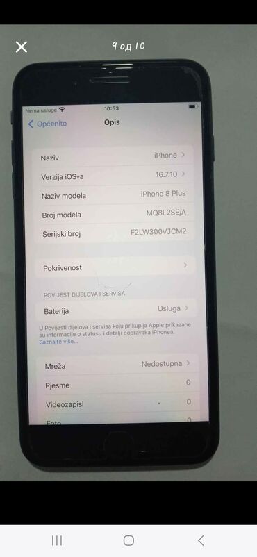 Apple iPhone: Apple iPhone iPhone 8 Plus, 64 GB, Crn, Otisak prsta — 8