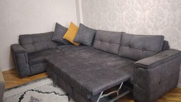 islenmis kunc divani: Угловой диван, Б/у, Раскладной, Без подьемного механизма, Набук, Нет доставки