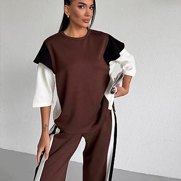 lil solid accessories: Ženski komplet trenerke – bluza i pantalone širokog kroja - — 4