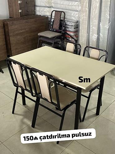 iwlenmiw stul: Yemək masası və oturacaq dəstləri. Şəkillərdə müxtəlif model və rəng — 2