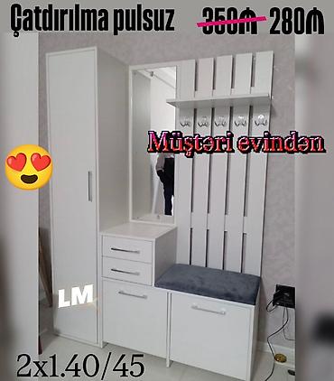 Ev üçün digər mebel: Dəhliz dolabı Ağ rəngdə dəhliz üçün çoxfunksiyalı mebel dəsti: - Geniş — 1