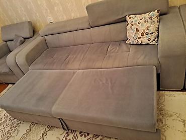 armud kreslo: Çevrilən divan və kreslo dəsti - Rəng: açıq boz - Material: yumşaq — 2