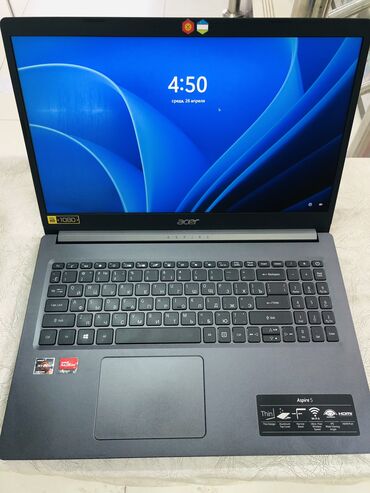 acer 7250: Ноутбук, Acer, 8 ГБ ОЗУ, AMD Ryzen 5, 15.6 ", Б/у, Для несложных задач, память SSD