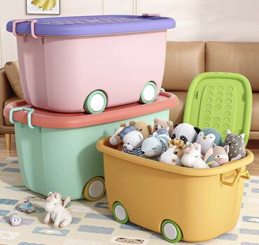 детский робот: Ящик для хранения игрушек на колёсах длина 58 ширина 38 высота