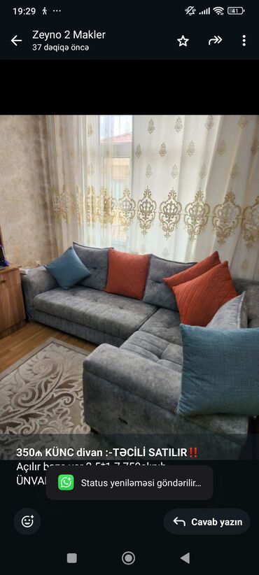Sifarişlə çarpayılar: Künc divan, Açılan, Bazalı