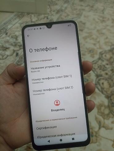 Уюлдук телефондор жана аксессуарлар: Redmi, Redmi A5, Колдонулган, 128 ГБ, түсү - Ак, 2 SIM — 2