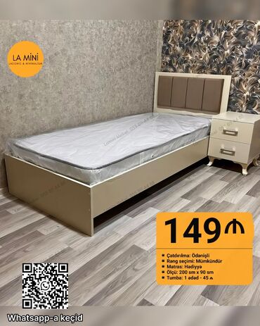 раскладушка кровать: Təknəfərlik çarpayı, Bazasız, Matras ilə, Siyirməsiz
