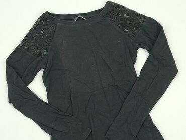czarne koronkowe bluzki z długim rękawem: Blouse, Terranova, S (EU 36), condition - Very good