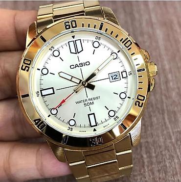 часы kasio: CASIO мужские кварцевые часы в золотистом исполнении - Корпус и — 7