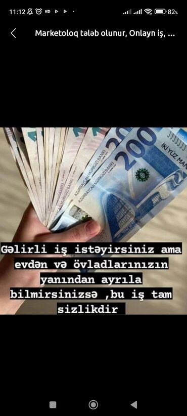 2023 iş elanları: Dəyərli xanimlarimiz💫 size evden caliwa bileceyiniz bir iw teklif