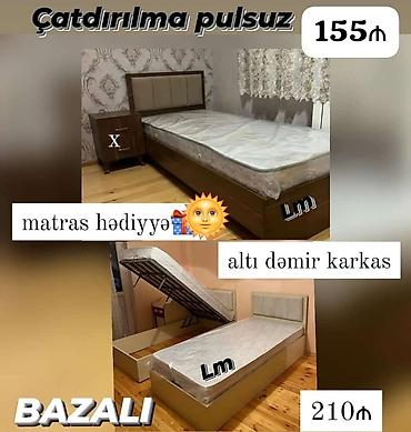 saloglu tek carpayi: Yeni, Təknəfərlik çarpayı, Bazasız, Matras ilə, Siyirməsiz — 1