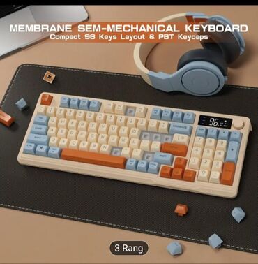 Klaviaturalar: FreeWolf KEY96 TFT Color Screen Kompakt 96 düyməli, PBT düymələri