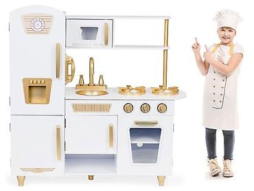 sandale clara barson: Velika drvena kuhinja za decu – White & Gold (ECO TOYS) Šifra — 5
