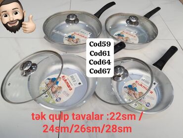 Tava-qazan dəstləri: ⭕️Kukmara⭕️🇷🇺Rusiya istehsalı qalın,tökmətək qulpluşüşə qapaqlı