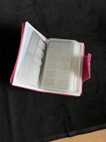 tibet məhsulları: Dırnaq stempinq dəsti – metal şablon lövhələri və qolçinli saxlama — 1