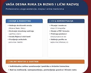 Profesionalne usluge asistencije, dizajna, vođenja društvenih mreža i