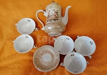 çay servis: Çay dəsti, rəng - Bej, Farfor, 5 nəfərlik, Polşa — 3