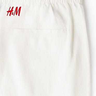 мужской шым: Мужские брюки, XL, H&M, Новый, цвет - Белый, Самовывоз, Платная доставка — 5