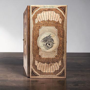 Нарды: Нарды "Royal Fish" c художественной гравировкой. - Техника оформления — 3