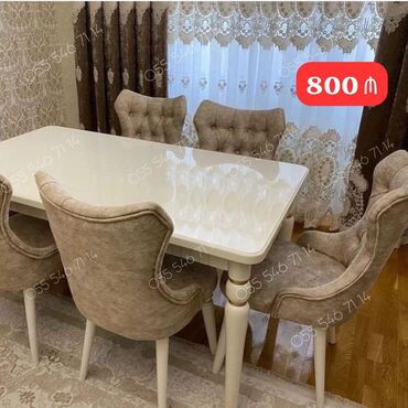 Masa və oturacaq dəstləri: Qonaq otağı üçün, Yeni, 6 stul