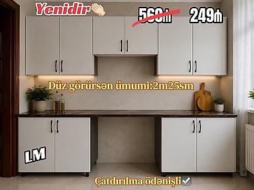 balaca metbex mebelleri: Mətbəx mebeli dəsti - Ümumi ölçü: 2 m 25 sm (düz xətt üzrə) - Üst və — 1