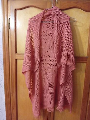 oversize jaket: Açıq toxunuşlu, toz-çəhrayı rəngdə yüngül şal/kardiqan. - Material — 1
