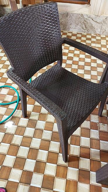 kafe ucun stol stul: Balkon üçün, Yeni, Açılmayan, Kvadrat masa, 6 stul — 6