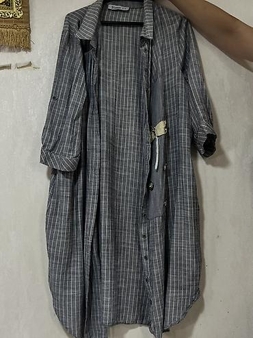 Uzun zolaqlı köynək/kimono tipli üst geyimi 48 razmer Uzundur Hicablı