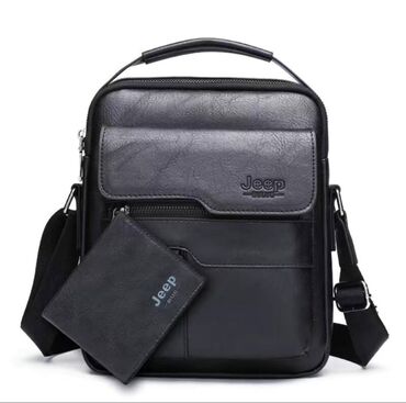 школьный рюкзак: Сумка JEEP BULUO мужская кожаная, брендовая сумка на плечо в