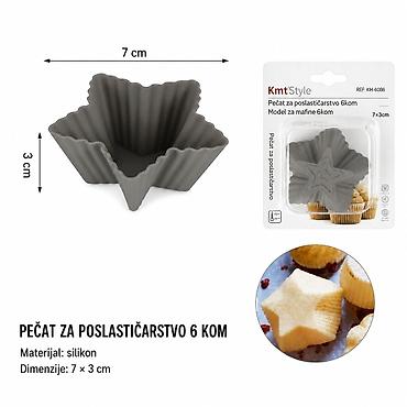 KMT Srednja šolja za muffine sa petokrakom 2416086 - Set silikonskih
