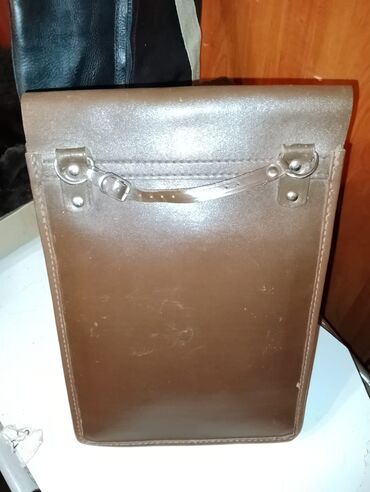 Портфели: Портфель‑органайзер советского образца (кожа/кожзам, коричневый) — 14