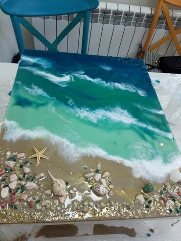 вышитые картины продам: Картина "Морской берег"
Из эпоксидной смалы