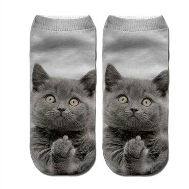 оптом носки: Носки с мультяшным котом, хлопковые с 3D - принтом - забавные