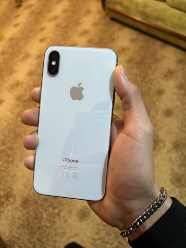 iphone x цена ош: IPhone X, Колдонулган, 64 ГБ, Ак, Каптама, 77 %