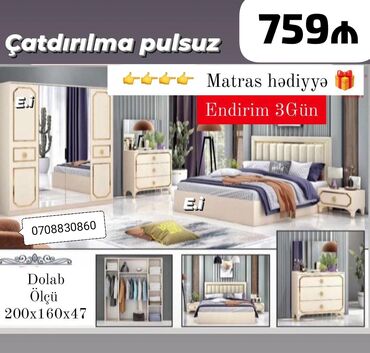 inci mebel yataq desti: *Yataq dəsti / Yataq otağı mebeli* ✔️Rəng seçimi var *🎁Matras