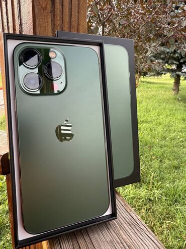 айфоны цена в бишкеке: IPhone 13 Pro, Колдонулган, 256 ГБ, Жашыл, Коргоочу айнек, Каптама, Кабель, 8 %