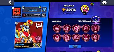 dustin: Brawl Stars hesabı – yüksək səviyyəli kolleksiya - Kupa yolu: 85,916 — 4