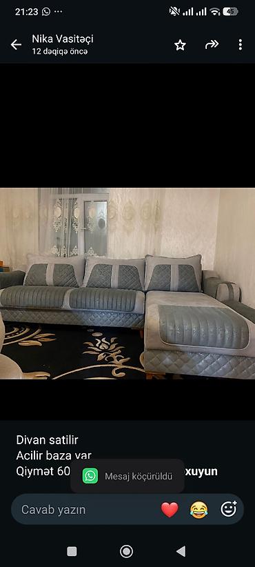 Divan satilir Acilir baza var Qiymət 600 azn baha alinib möhkəmdir lalafo.az -da Divan satilir Acilir baza var Qiymət 600 azn baha alinib möhkəmdir