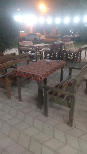 masa dəsti: Açıq havada istifadə üçün taxta masa və skamya dəstləri - Material — 1