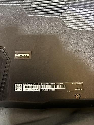 msi noutbuk: MSI oyun noutbuku Prosessor Intel Core i5-11400H Videokart NVIDIA — 7